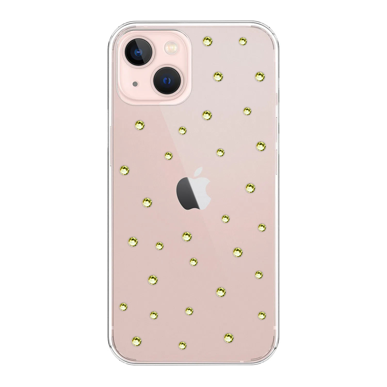 Capa iPhone 13 Pontos de Cristais Amarela - Deco