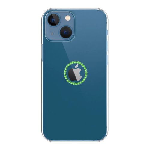Capa-iPhone-13-Mini-Logo-de-Cristais-Verde