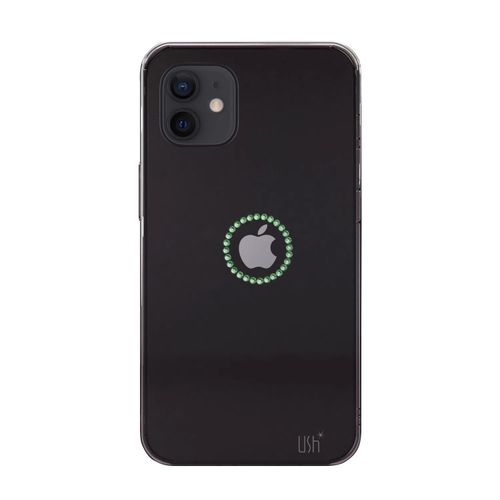 Capa-iPhone-12-Mini-Logo-de-Cristais-Verde