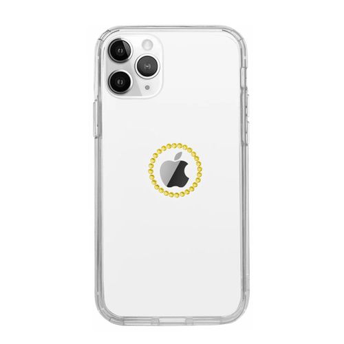 Capa-iPhone-11-Pro-Logo-de-Cristais-Amarelo