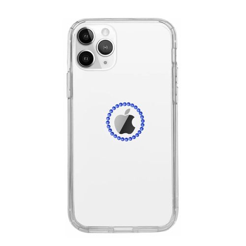 Capa-iPhone-11-Pro-Logo-de-Cristais-Azul