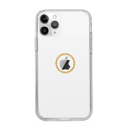 Capa-iPhone-11-Pro-Logo-de-Cristais-Dourado